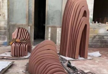 假山雕塑廠家，小區(qū)不銹鋼假山雕塑制作
