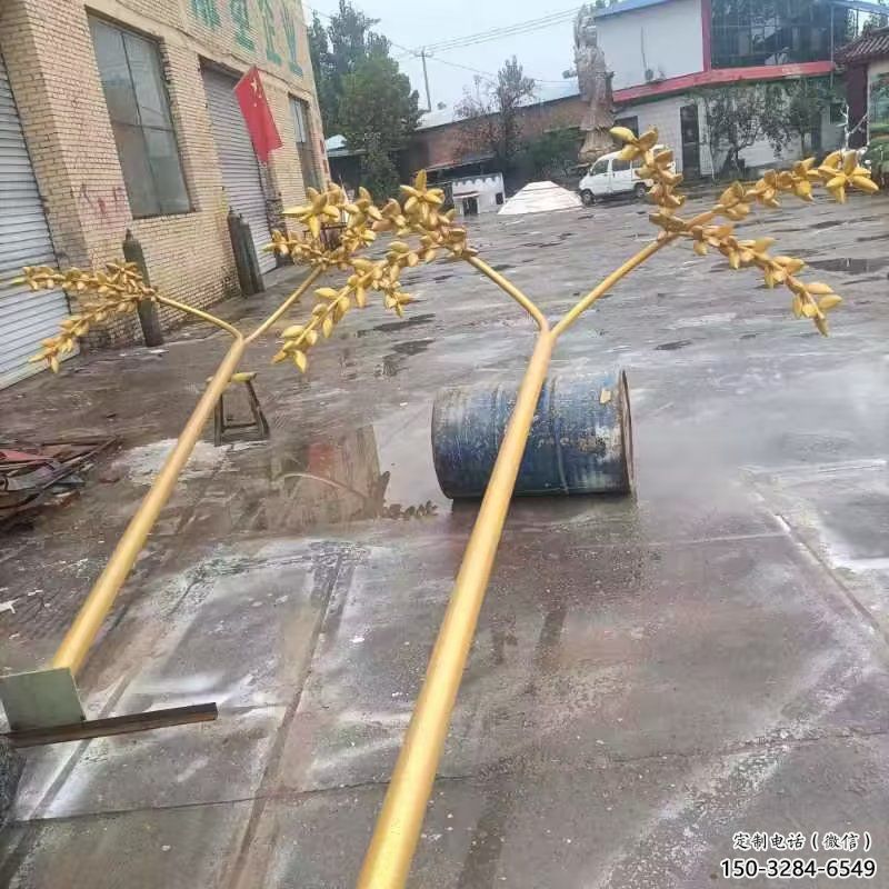 園林水稻雕塑廠家 城市廣場(chǎng)雕塑廠 步行街?jǐn)[件