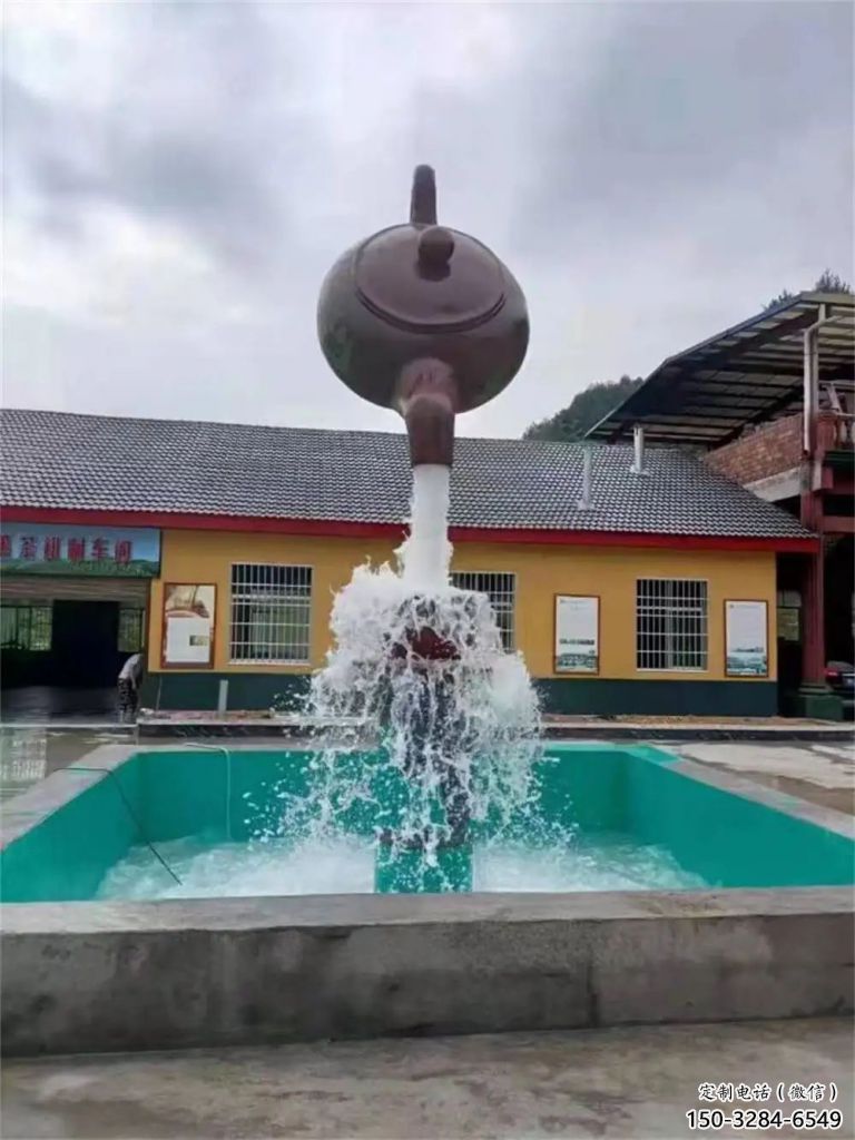 古銅色水壺雕塑 大型城市雕塑 商業(yè)街?jǐn)[件