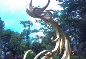 古銅色鳳凰雕塑加工 大型城市雕塑 商業(yè)街擺件