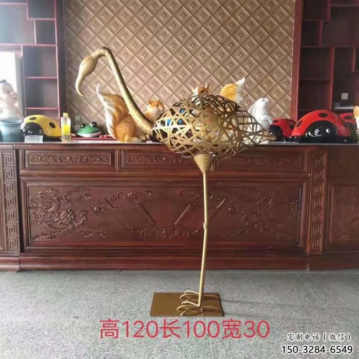 鏤空火烈鳥雕塑 店門口園林雕塑 不銹鋼動物小品