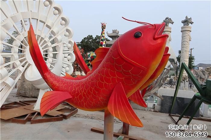 廣場玻璃鋼金魚雕塑 公園仿真雕塑 抽象擺件