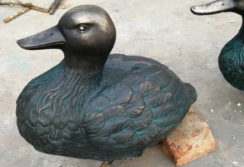 銅鴨子雕塑廠家，仿古工藝，公園廣場動(dòng)物擺件 (3)