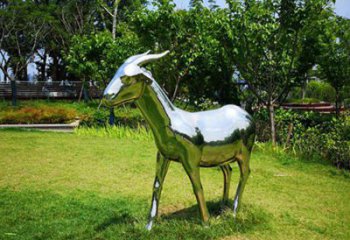 不銹鋼山羊雕塑加工廠，仿真動(dòng)物，戶外公園擺件