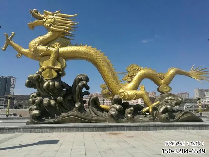 生產(chǎn)龍頭雕塑廠家，鑄銅動物雕塑，房地產(chǎn)售樓處擺件