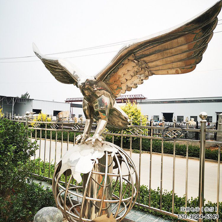 老鷹造型雕塑廠，不銹鋼動(dòng)物，室外飛鳥雕塑