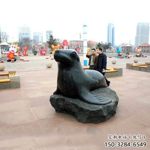 店門口海豹雕塑 創意景觀雕塑 仿真擺件