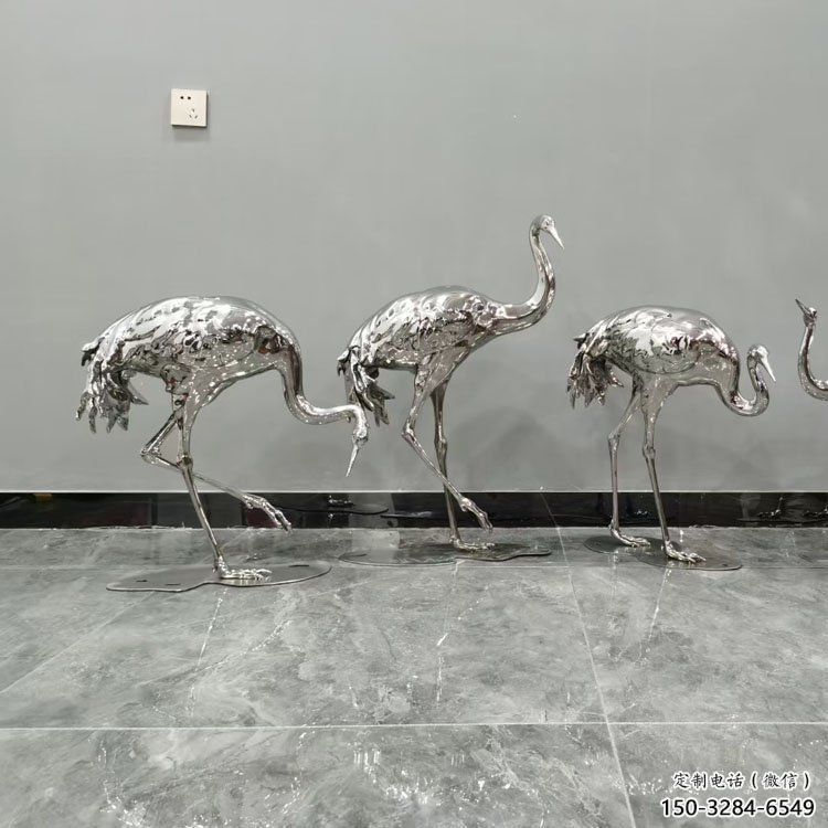 仿真白鶴雕塑 店門口園林雕塑 動(dòng)物小品