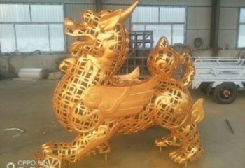售樓部貔貅雕塑，噴砂發(fā)光雕塑，彩繪題材