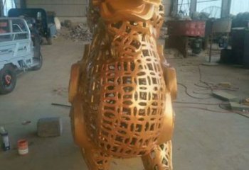 小區(qū)貔貅雕塑，拉絲海洋雕塑，抽象效果