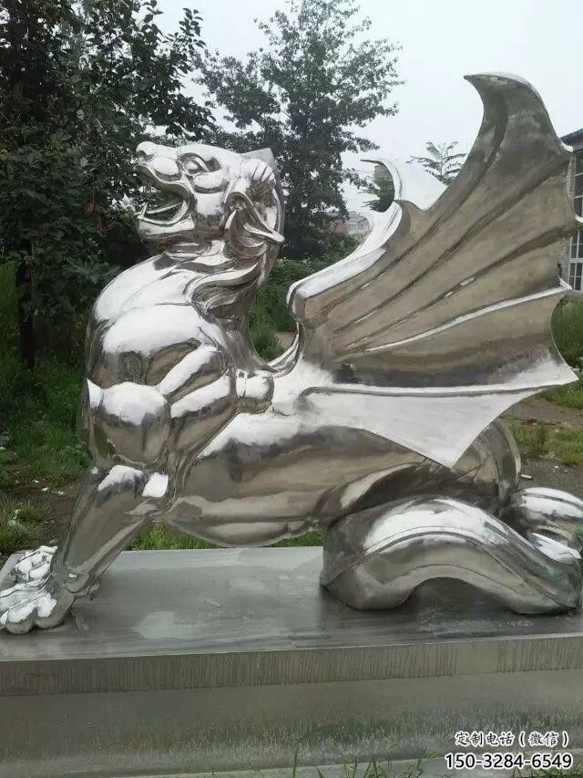 園林麒麟雕塑，噴漆運(yùn)動(dòng)雕塑，拋光形式