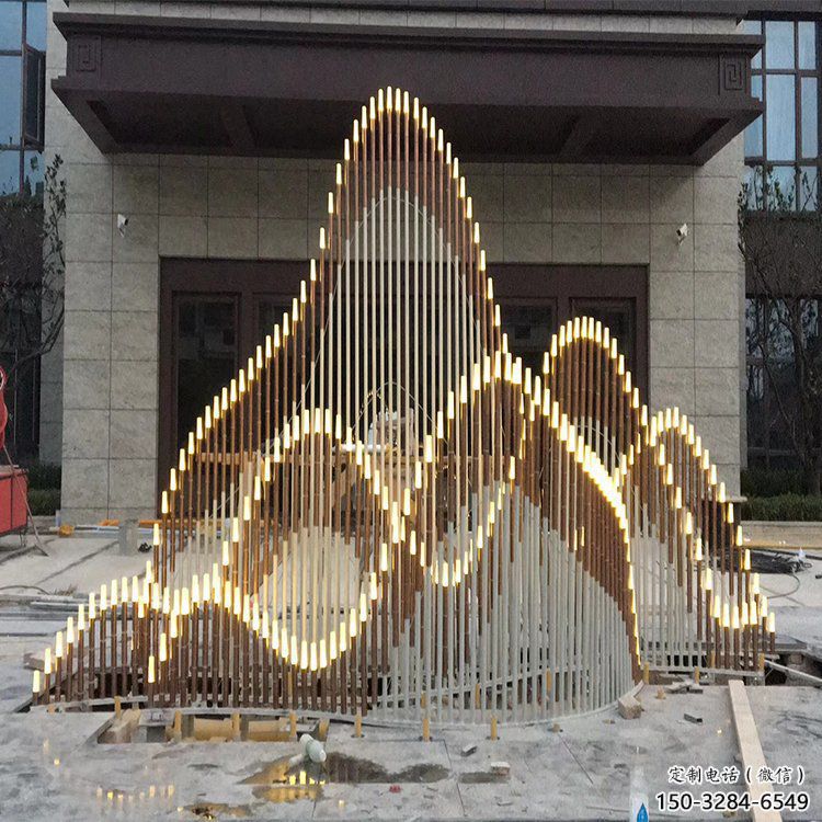 校園假山雕塑，拉絲景觀雕塑，公園主題