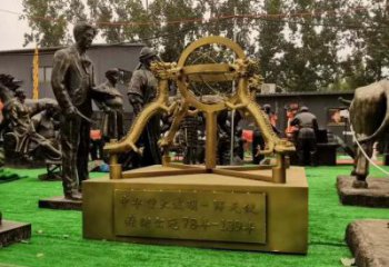 景區(qū)渾天儀雕塑，鍍金歐式雕塑，鐵藝材質(zhì)