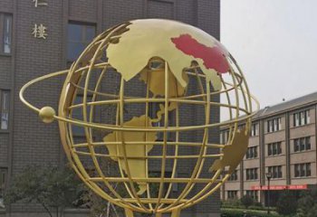 廣場地球儀雕塑，卡通水景雕塑，抽象效果