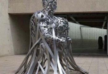 公園字母人物雕塑，噴砂發光雕塑，鑄銅工藝