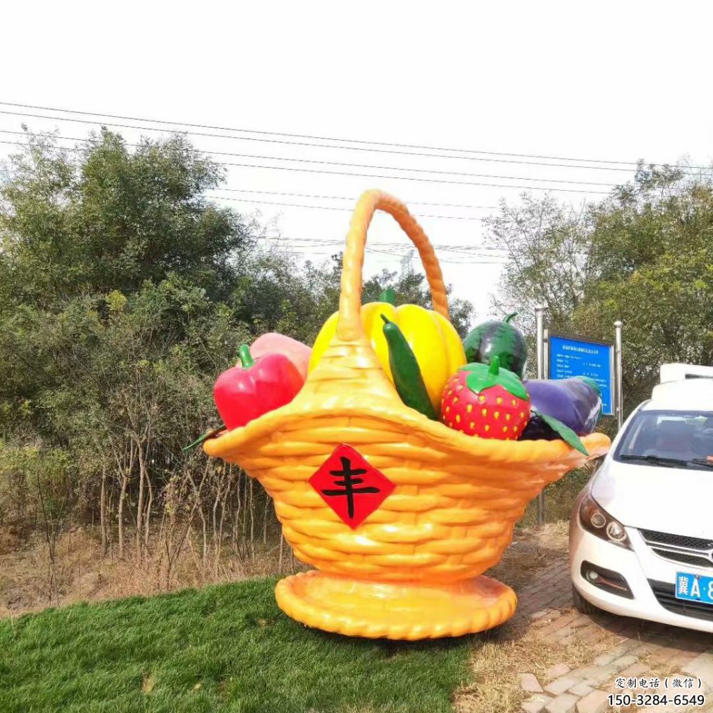 景觀場(chǎng)果籃雕塑 仿真景觀小品 景觀雕塑
