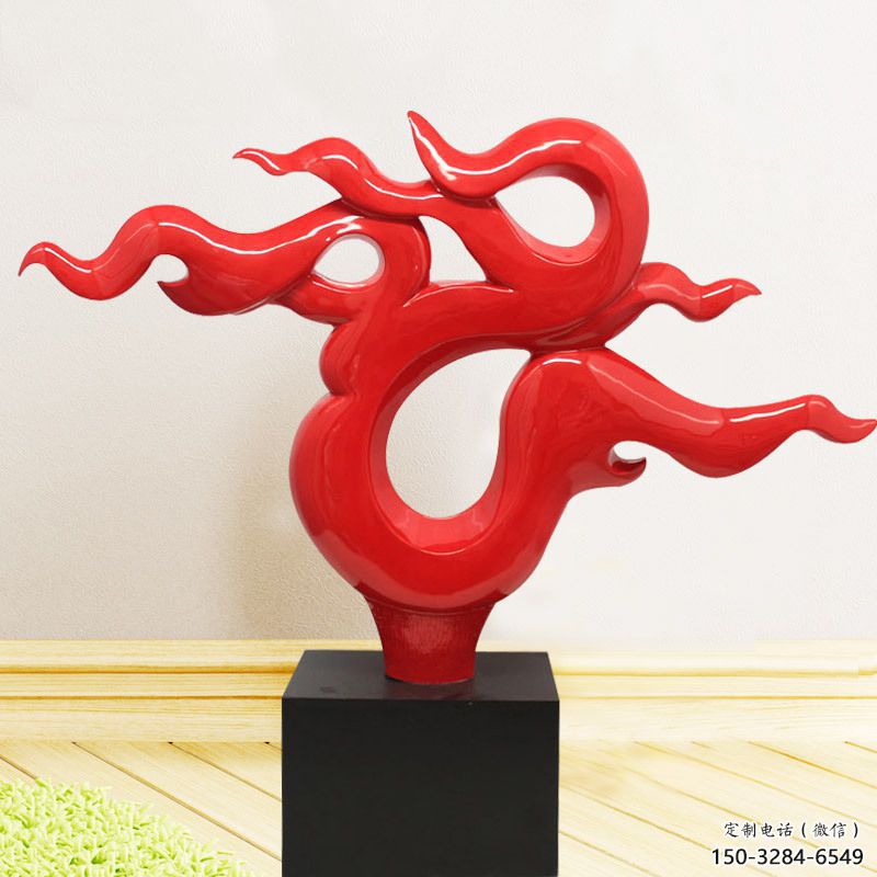 農(nóng)村火焰雕塑 抽象藝術(shù)擺件 烤漆雕塑