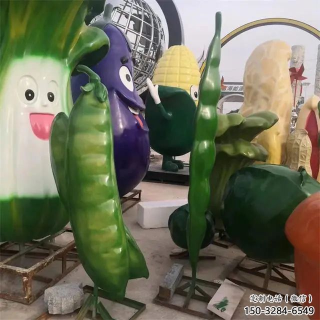 抽象豆角雕塑 店門(mén)口彩繪雕塑 步行街?jǐn)[件