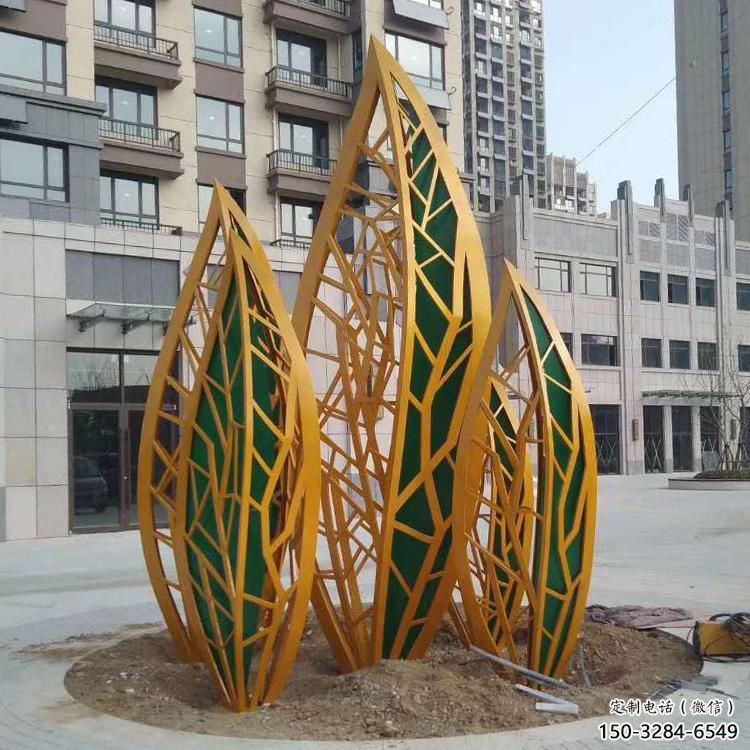 步行街樹葉雕塑 游樂場(chǎng)花卉雕塑 鑄造植物雕塑