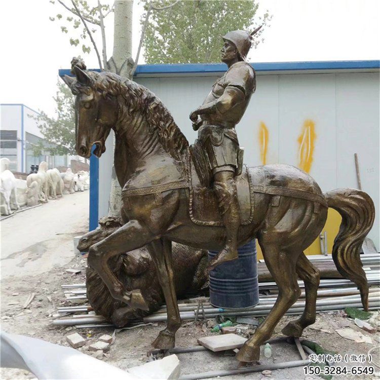 街道武士雕塑 現代景觀人物雕塑 彩繪古代雕塑