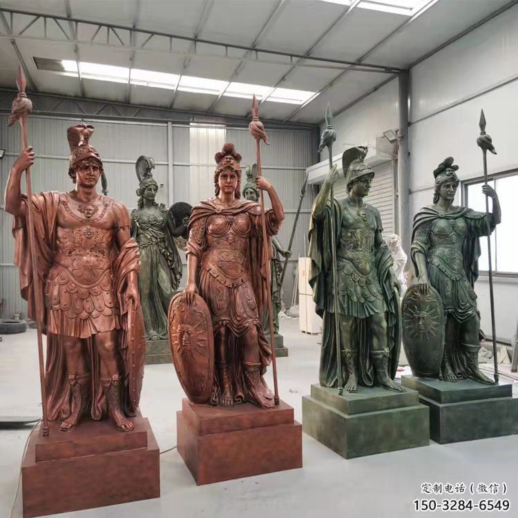 庭院武士雕塑 城市古銅色雕塑 音樂小品