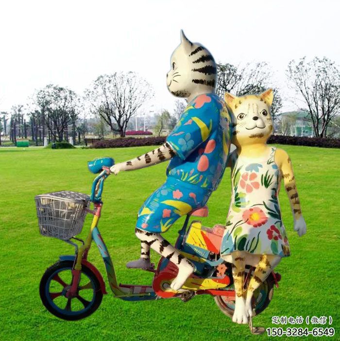 公園機器貓雕塑 酒店門口雕塑 彩繪擺件