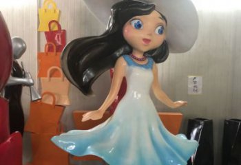 店門口女孩雕塑 創意景觀雕塑 童趣擺件