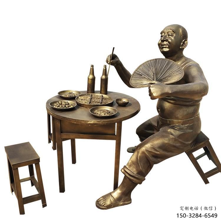 街道老人雕塑 現代景觀擺件 彩繪古代雕塑