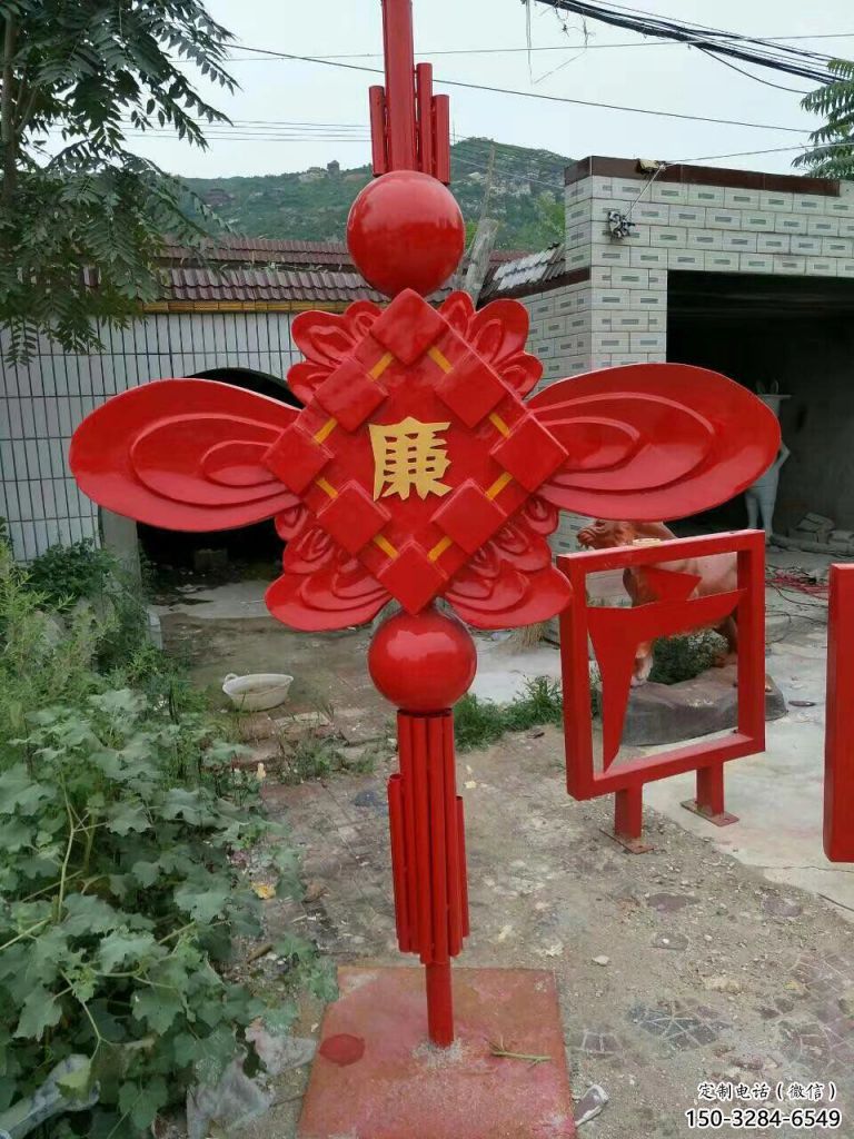 城市中國結雕塑廠家，烤漆工藝制作，民俗文化標識