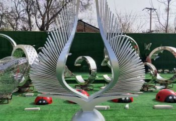 園林鳳尾雕塑 大型展翅造型 中式雕塑