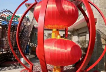城市燈籠雕塑廠家，烤漆工藝雕塑，公園廣場擺件
