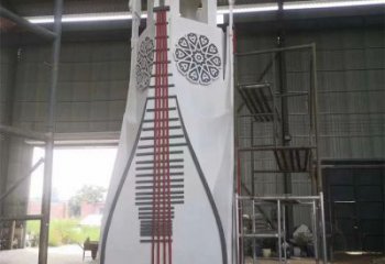 現(xiàn)代琵琶雕塑 大型別墅區(qū)樂器雕塑 彩繪音樂雕塑