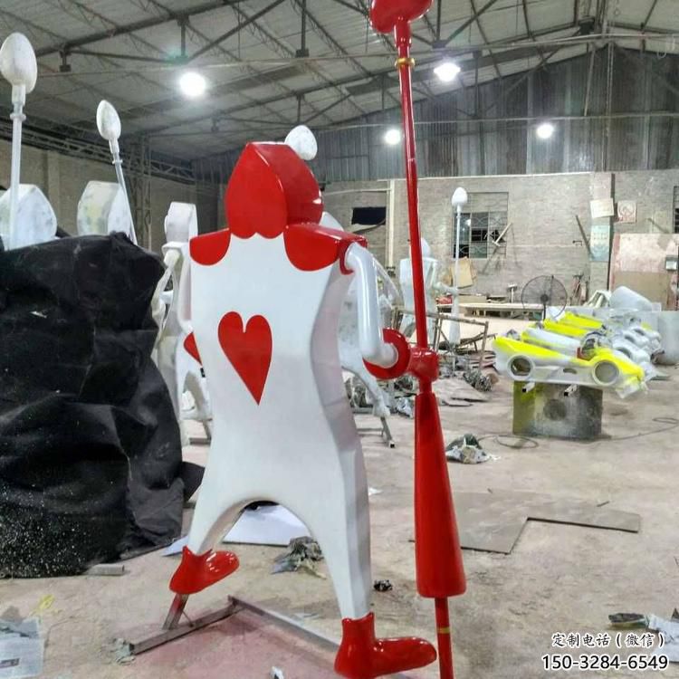 烤漆撲克雕塑 鋼管撲克牌雕塑 室內雕塑