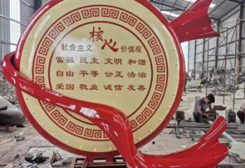 現(xiàn)代戰(zhàn)鼓雕塑 大型別墅區(qū)喜慶雕塑 彩繪民族雕塑