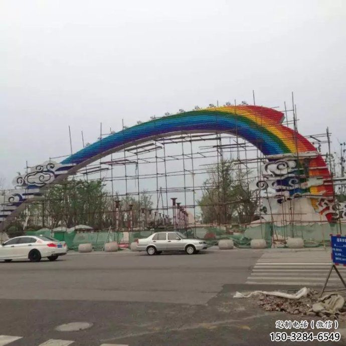祥云大門雕塑，城市地標(biāo)建筑，不銹鋼祥云大門雕塑