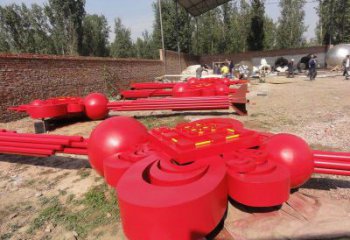 公園中國結雕塑廠家，烤漆工藝制作，民俗文化標識