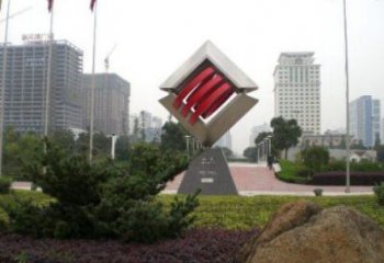 廣場中國結雕塑廠家，烤漆工藝制作，民俗文化標識