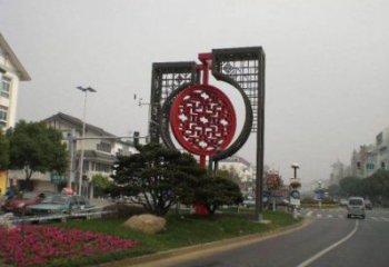 景區(qū)中國結雕塑廠家，烤漆工藝制作，民俗文化標識