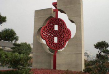 園林中國結雕塑廠家，烤漆工藝制作，民俗文化標識