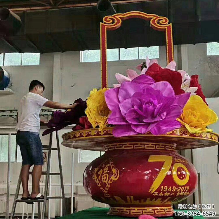 戶外花籃擺放通用，陸地擺件，景觀廣場花籃雕塑制作優(yōu)選