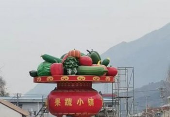 園林景觀(guān)花籃雕塑精選，陸地?cái)[件，公園景觀(guān)玻璃鋼花籃雕塑精品