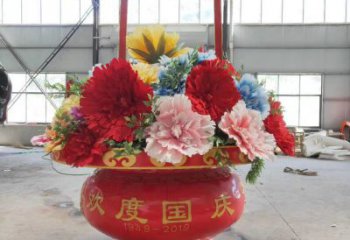 鋼結構花籃雕塑選用，廣場雕塑，廣場花籃雕塑異型選用