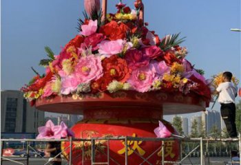 酒店花籃雕塑，仿真歐式雕塑，仿古擺件