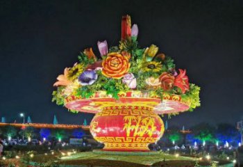 大型花籃雕塑公司，花園小品，城市花籃雕塑常用