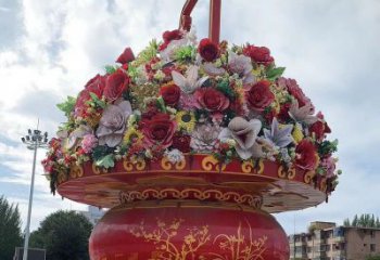 花籃雕塑批發，標識雕塑，地產景區花籃雕塑優選