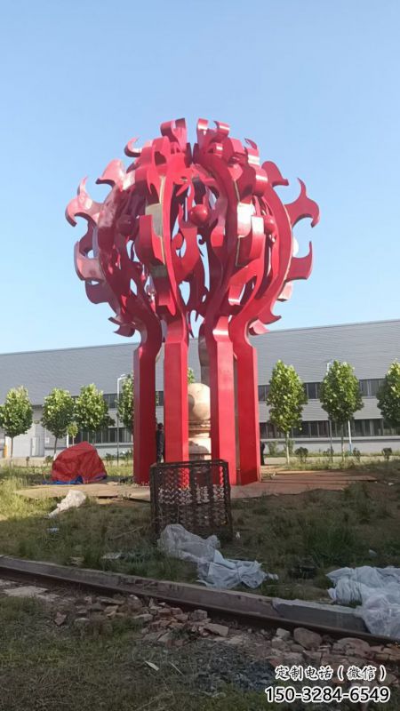 火球雕塑，精神堡壘火球雕塑落地展示