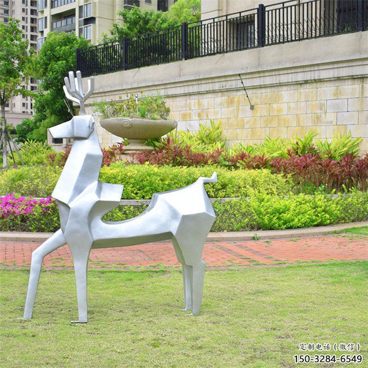 小鹿雕塑供求，露天雕塑，廣場(chǎng)抽象小鹿雕塑制作