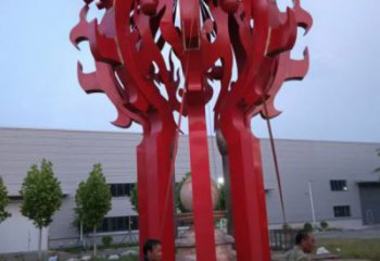火球雕塑，精神堡壘火球雕塑落地展示