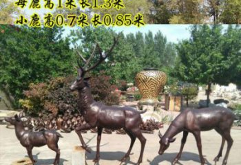 園林小鹿雕塑供給，景區雕塑，仿銅小鹿雕塑優選