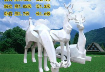 小鹿雕塑訂做，動物雕塑，抽象小鹿雕塑生產廠家
